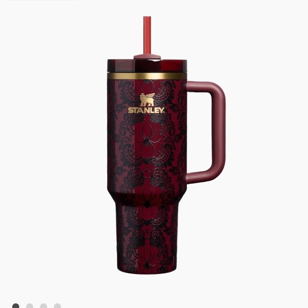 Stanley 40oz Quencher H2.0 FlowState Tumbler Bordeaux Lace Halloween Burgundy